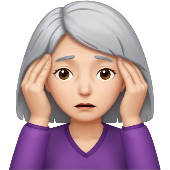 face palm woman with gray hair emoji