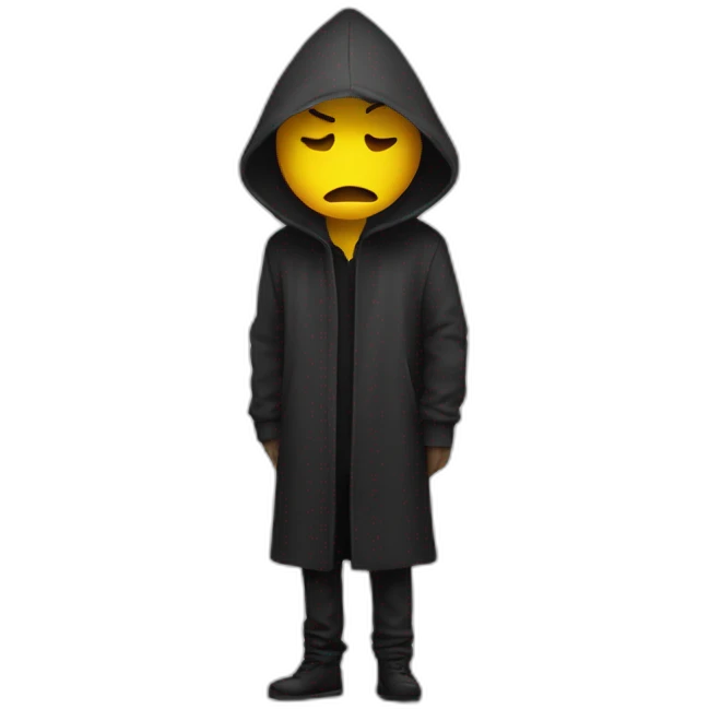 hooded man and silouhette in distress emoji