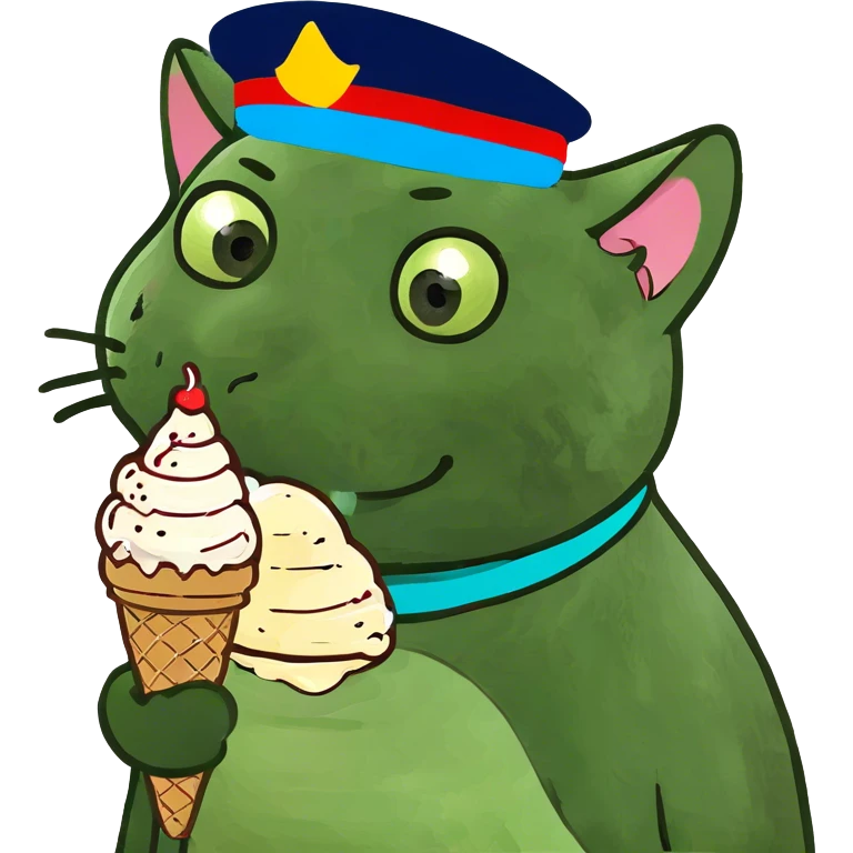 Cat eating ice cream emoji