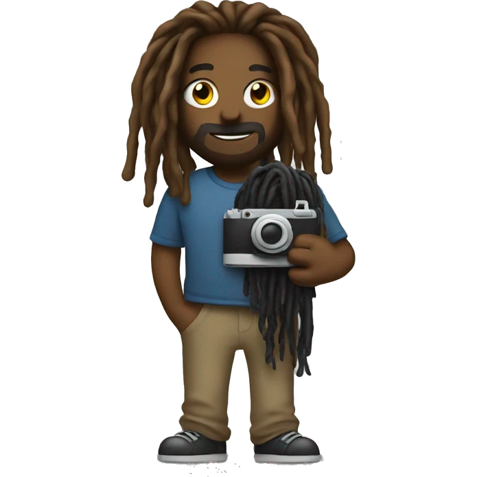 A dreadhead holding a camera  emoji