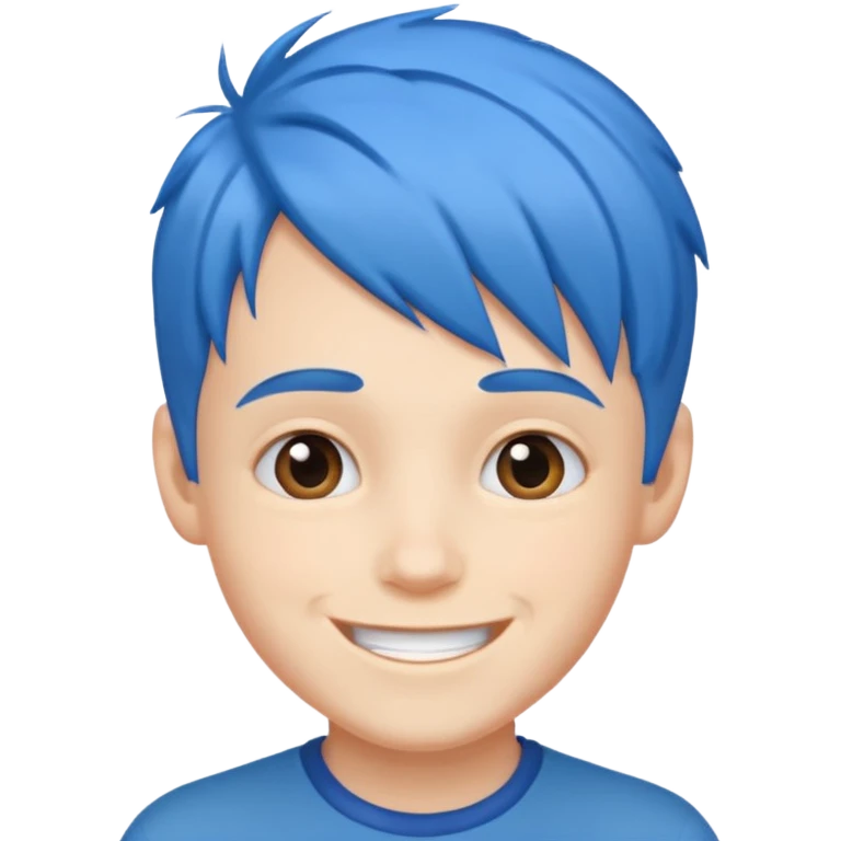 blue gamer Boy happy blue hair emoji
