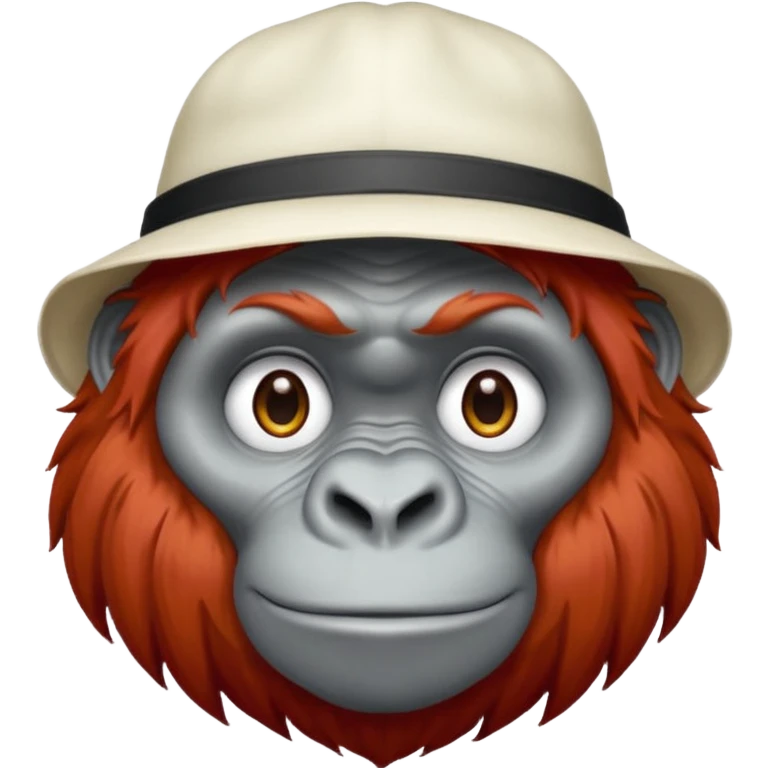 red haired gorilla with white hat emoji