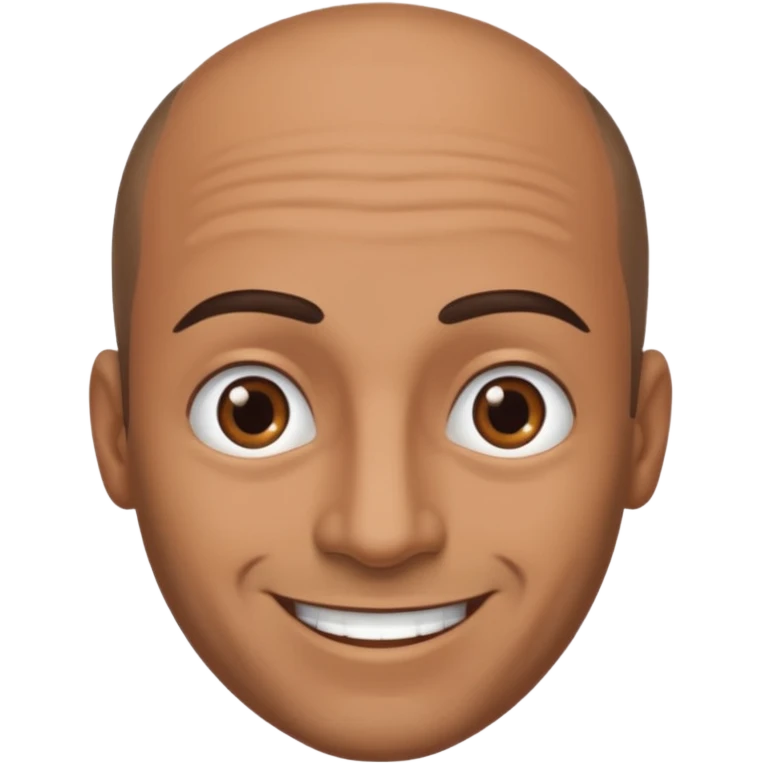 dark tan smiling man with thick eyebrows and balding sparse hair emoji