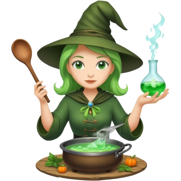 green witch cooking potion emoji