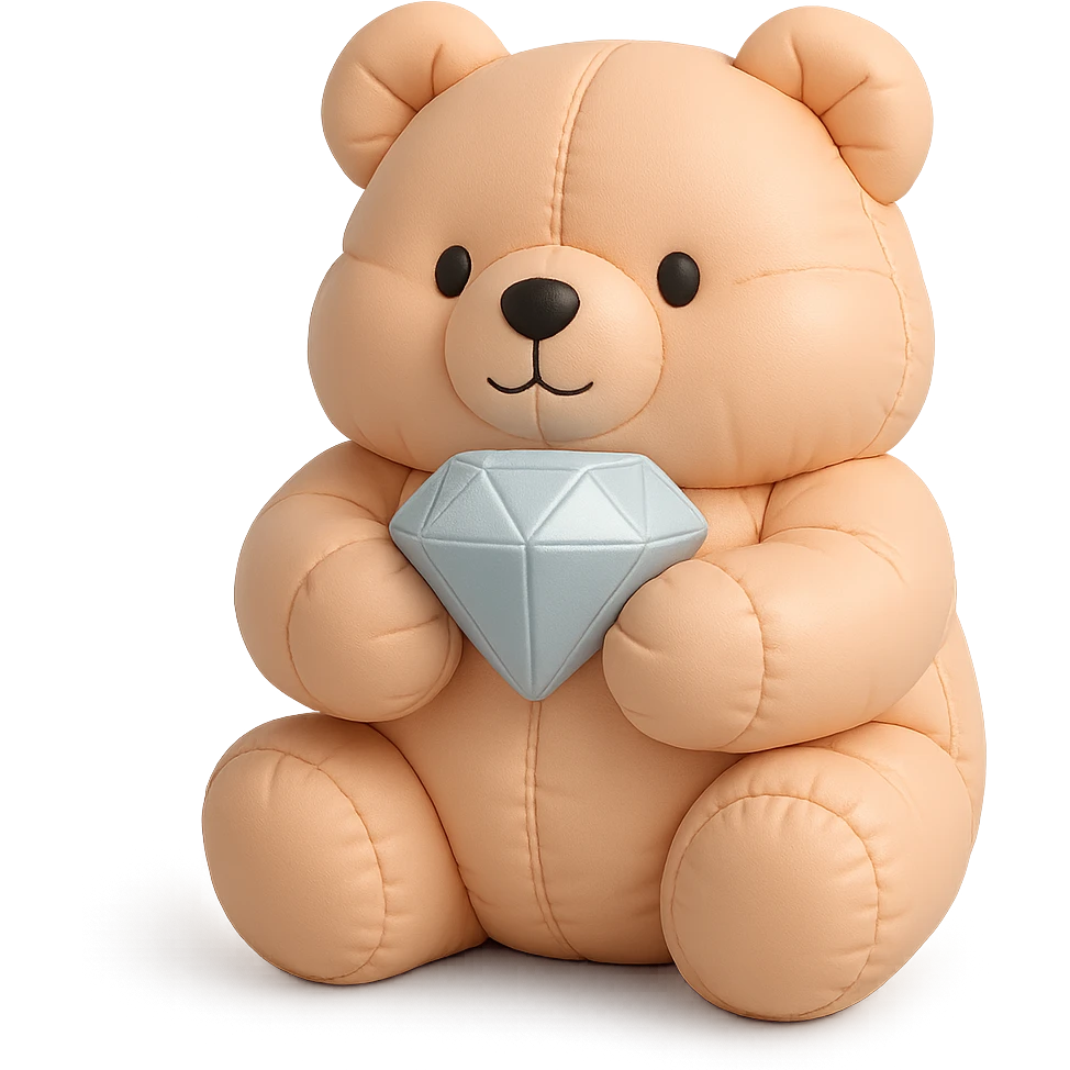 cute animal holding a diamond emoji