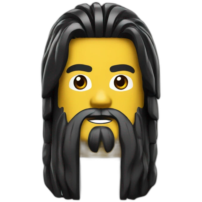 lego head with beard and long black hair emoji