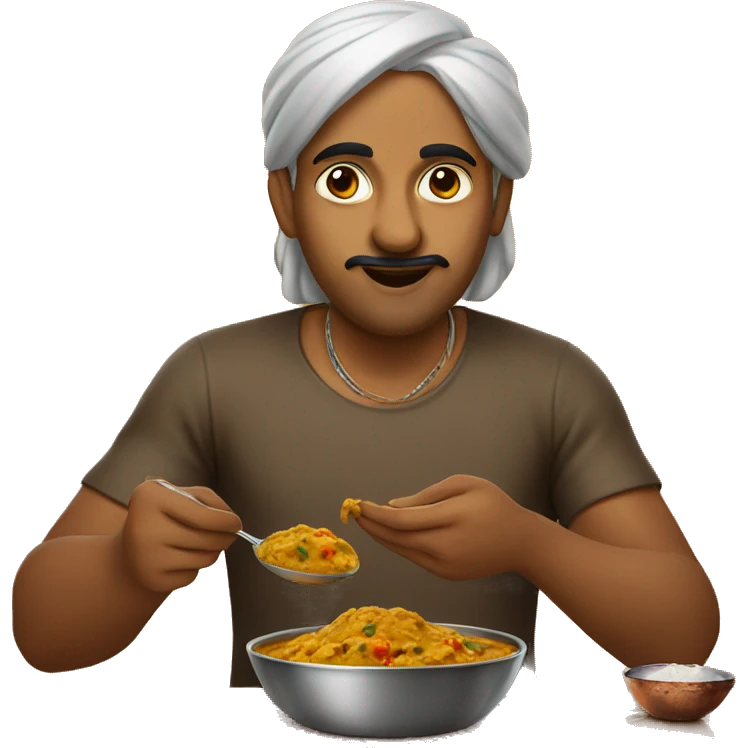 Indian eating curry emoji