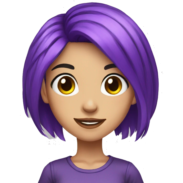gamer girl purple hair piercings emoji