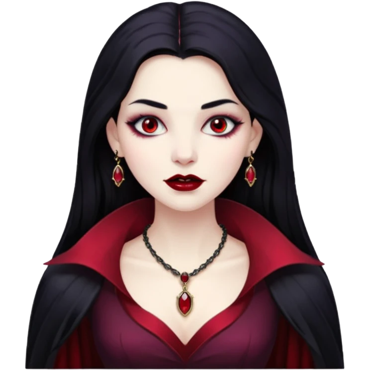 Vampire lady Pale queen with ruby necklace emoji