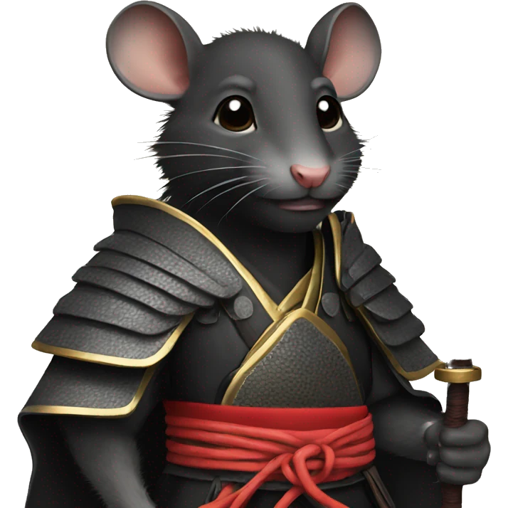 Black rat as samurai emoji