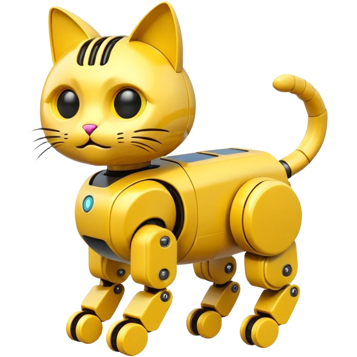 Cat-shaped yellow,Toy Robot. emoji