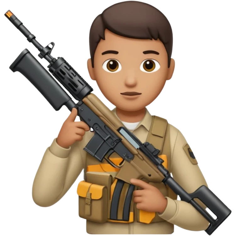 Monge segurando uma ar15 emoji