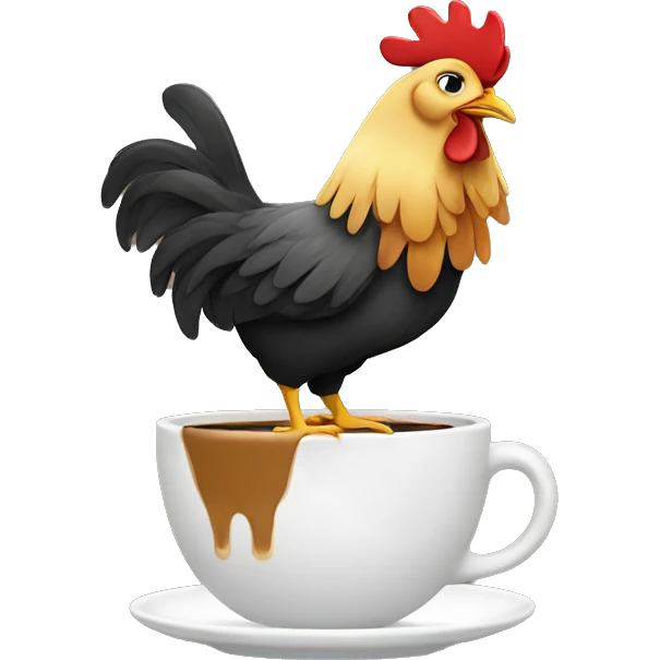 Chicken drinking coffee emoji