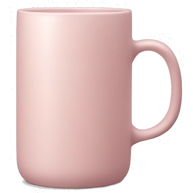 Tall pastel pink mug bottle with handle  emoji