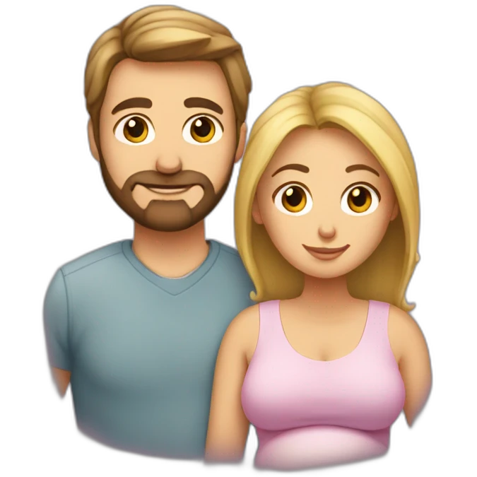 pregnant lady with guy trimmed beard emoji
