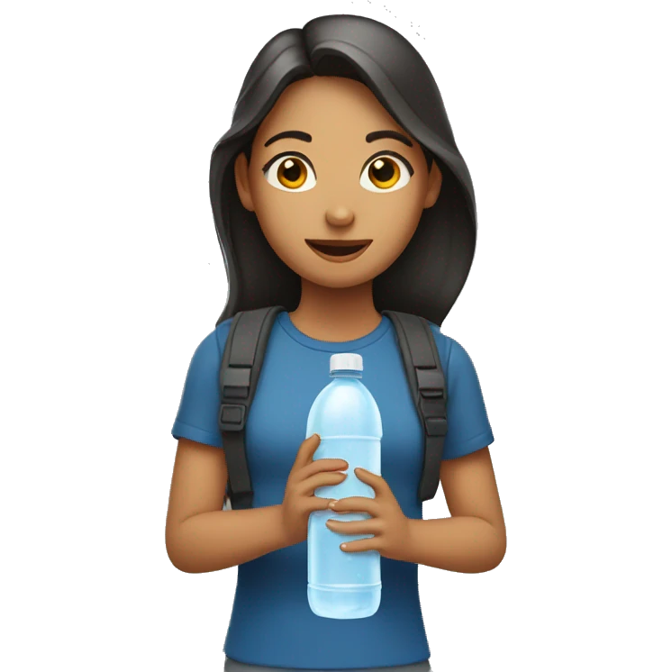 girl holding a water bottle emoji