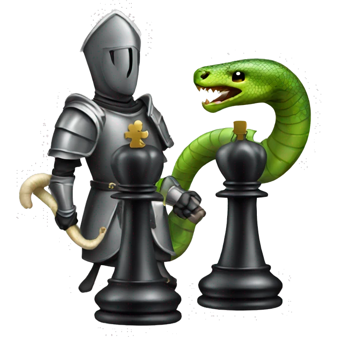 Chess knight with snake emoji