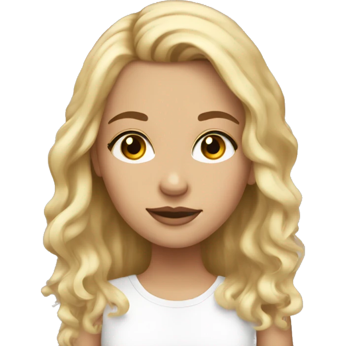 a half brown half blonde haired cute white woman with lashes  emoji
