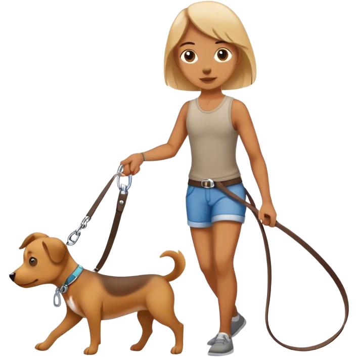 dog walking human on leash emoji