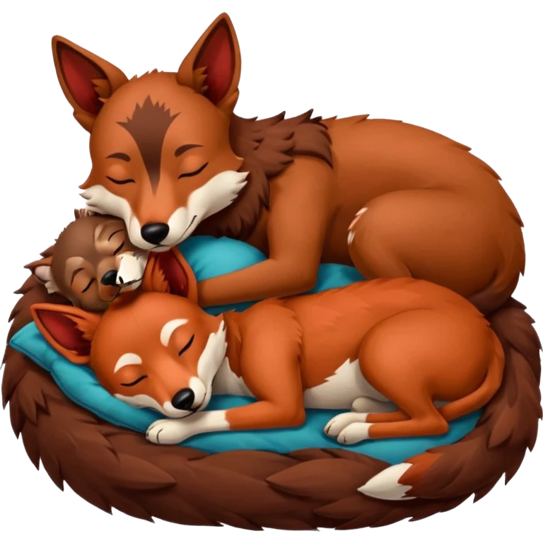 Xoloitzcuintle Dog sleeping with red wolf emoji