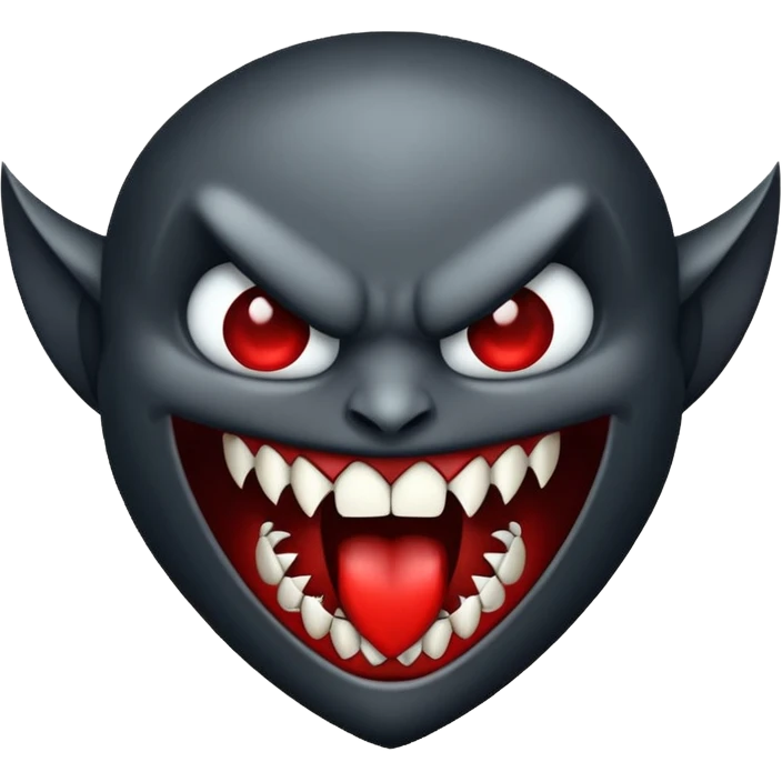 Vampire fangs biting emoji