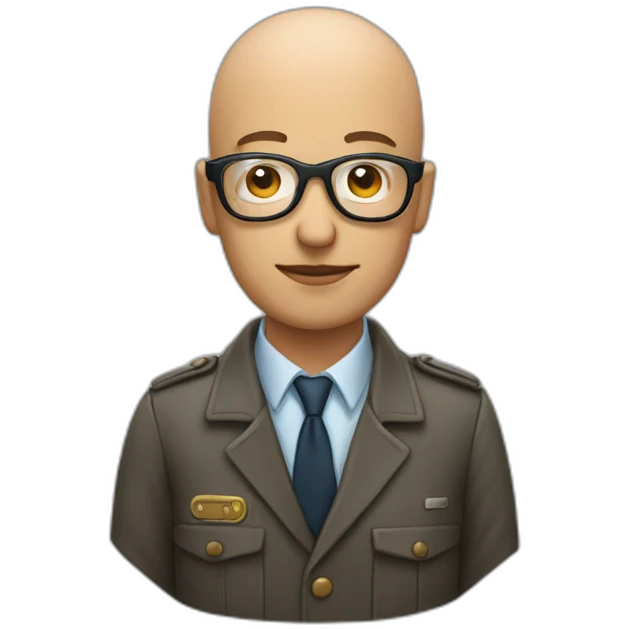 bald detectiv developer with glasses with computer emoji