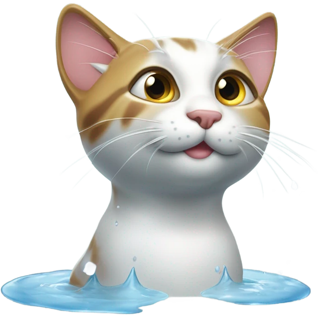 Gato con gotas emoji