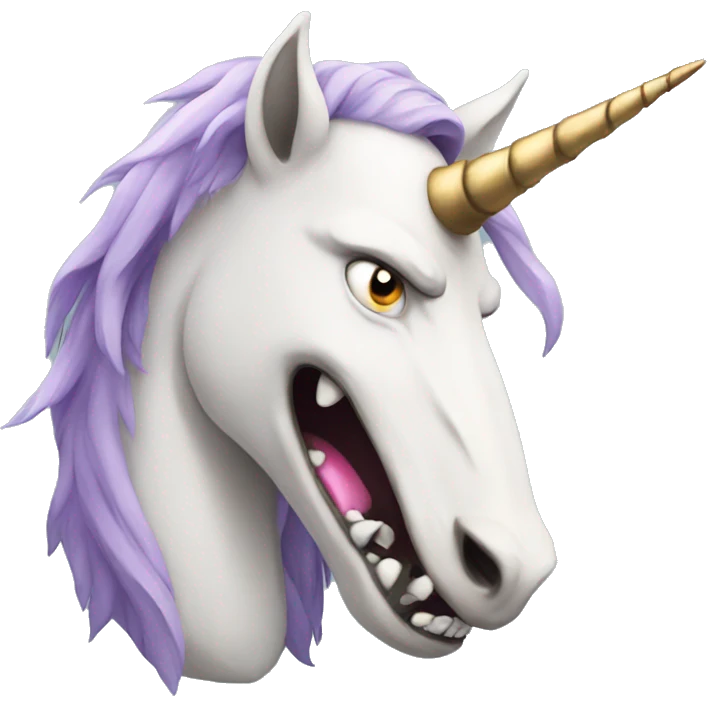 mad unicorn with wolf emoji