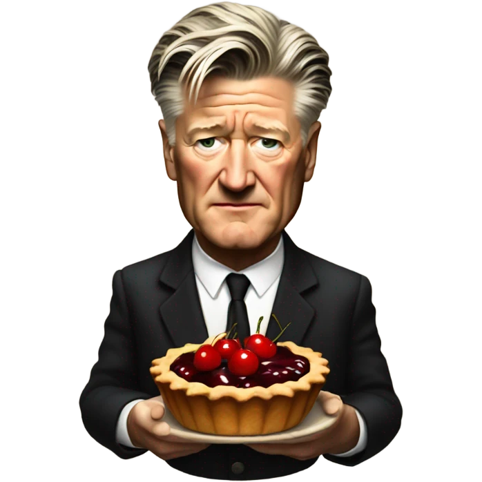 david lynch with a cherry pie emoji