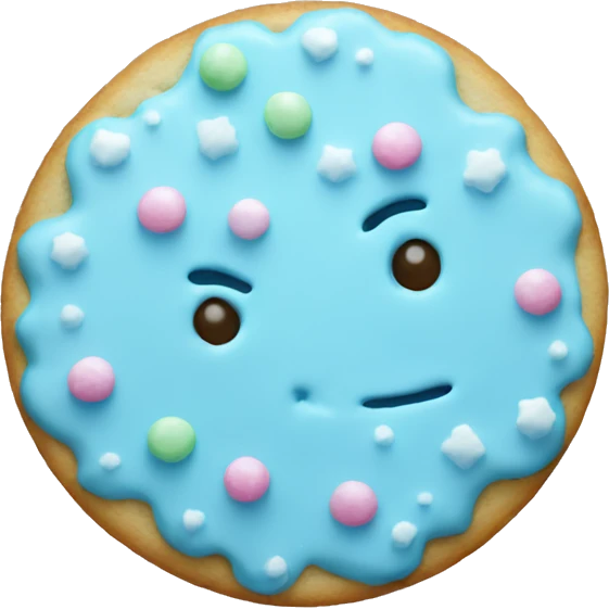 pastel blue christmas cookie emoji