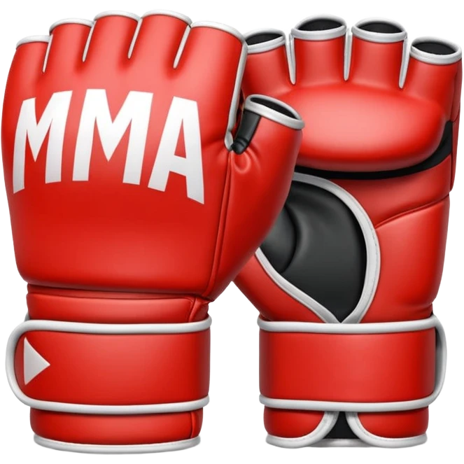MMA glove object icon, fingerless fighting glove, glossy leather texture, 3D cartoon, mobile game icon style, centered, soft shadow, clean background, no text, no watermark
 emoji