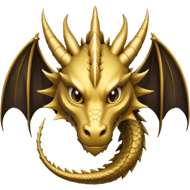 iOS emoji, minimal dragon symbol, dark fantasy, line icon emoji
