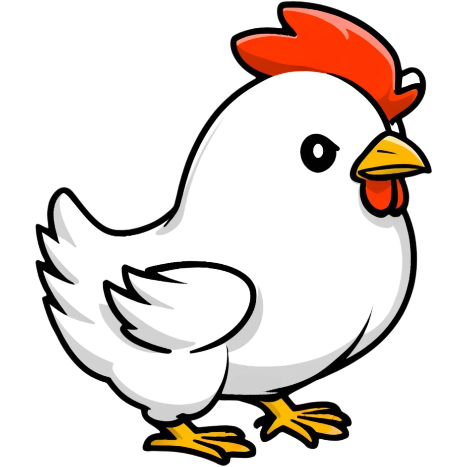 funny chicken head side view emoji