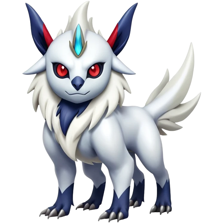 Shiny Colorful Gothic Exotic Badass Cool Absol-Zangoose-Pokémon-Fakémon-hybrid-creature (full body) emoji