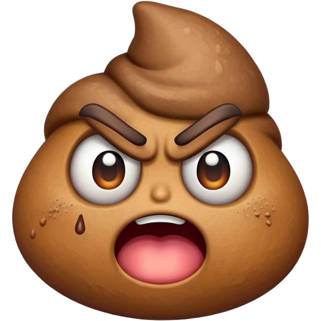 angry poop emoji with expressive face emoji