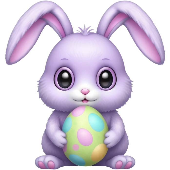 alien kawaii fluffy easter bunny  emoji