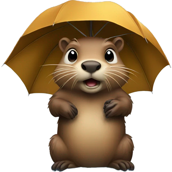beaver under the rain emoji