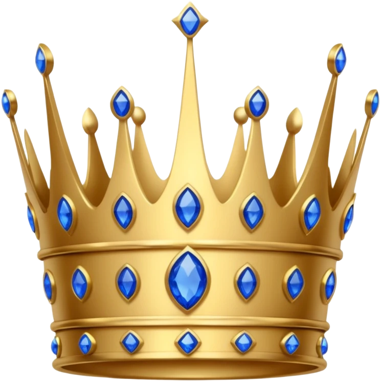 crown with sparkly blue gems emoji