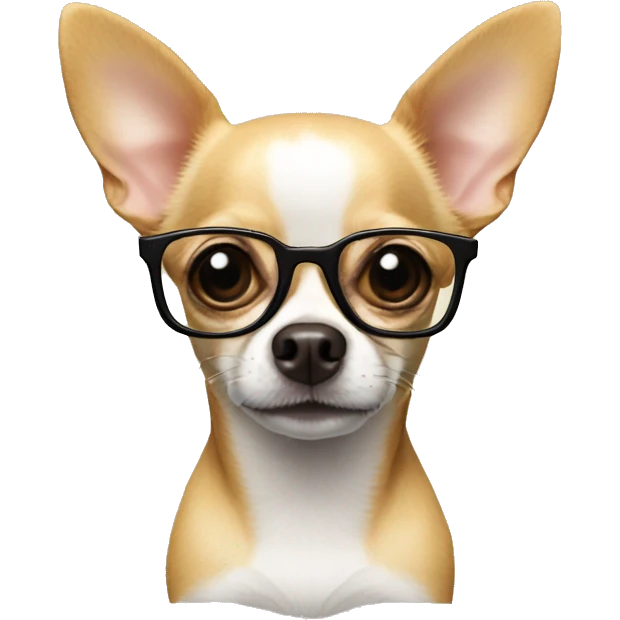 Chihuahua with glasses emoji
