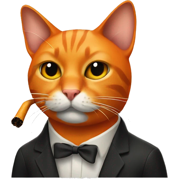 Orange and black cat smoking cigarette  emoji