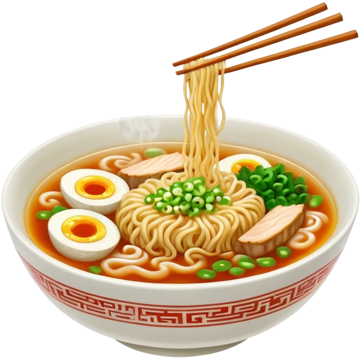 smoking hot ramen, smoking coming through it emoji