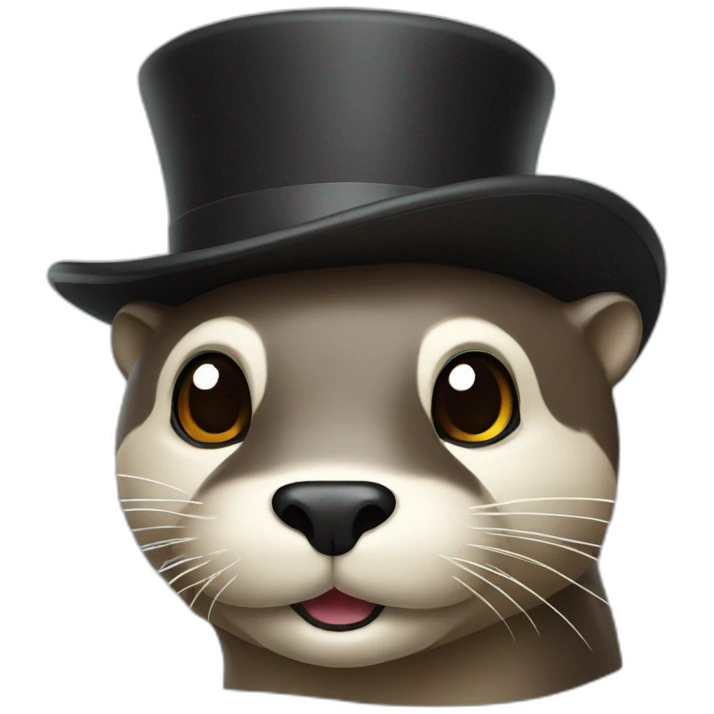 otter with top hat emoji