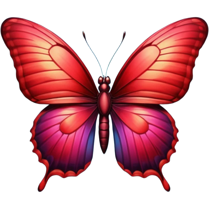 Dark red butterfly with ultra detailed wings, 3D rendering  emoji