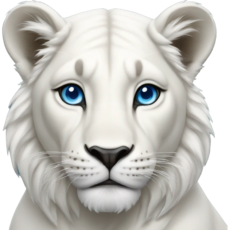 white lioness with blue eyes emoji