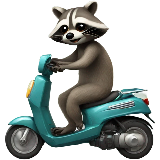 Raccoon on scooter emoji