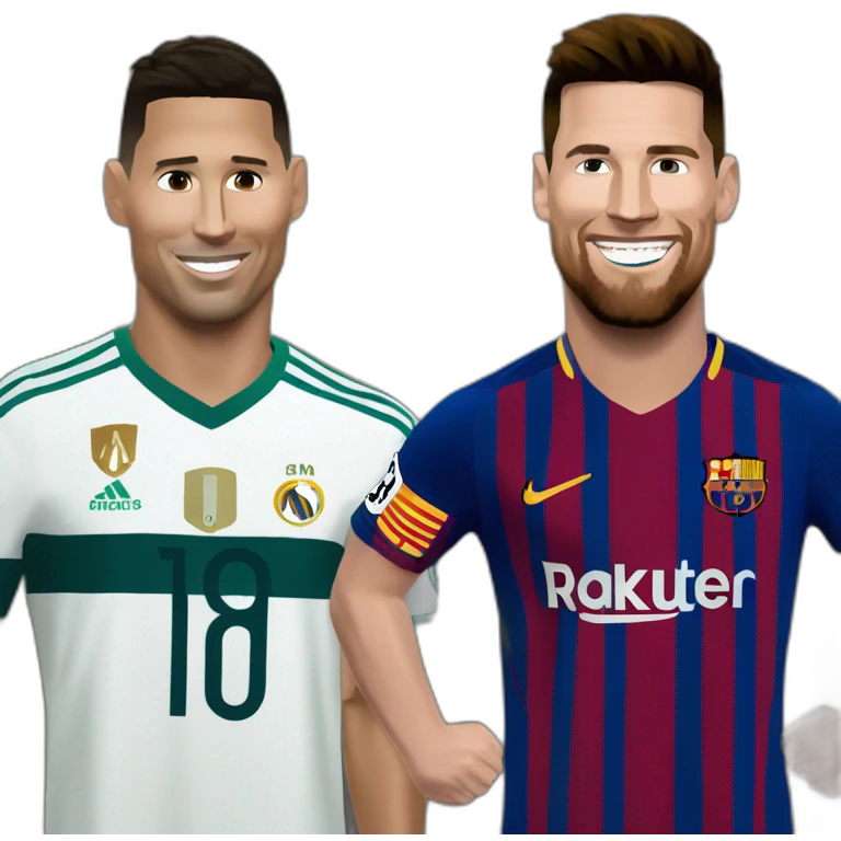 Ronaldo et Messi qui rigole emoji