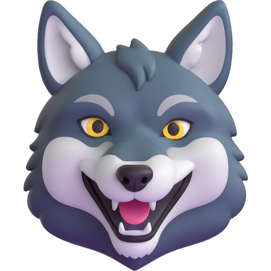 happy wolf head emoji