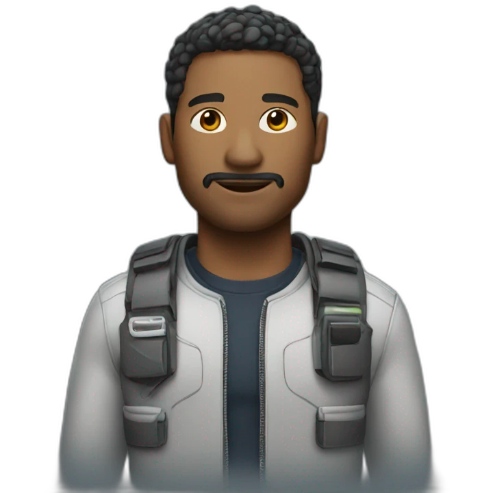 a man with tech clothes emoji