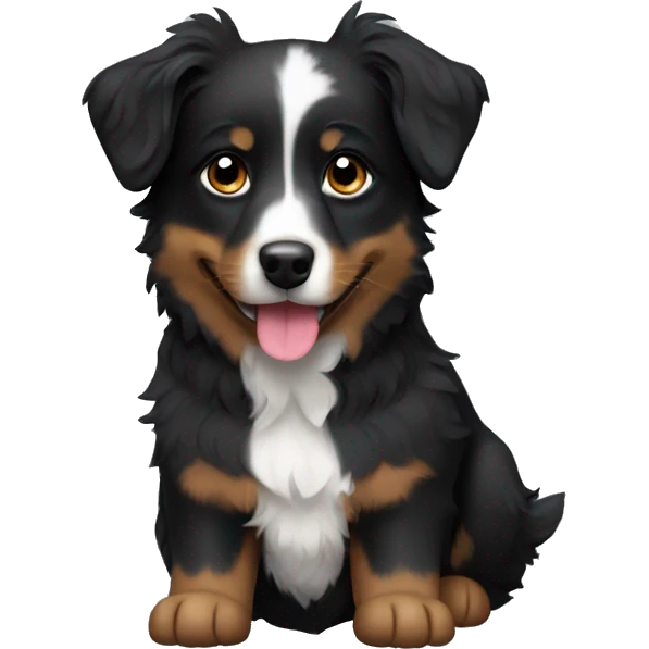 Small black australian shepherd dog with black muzzle emoji