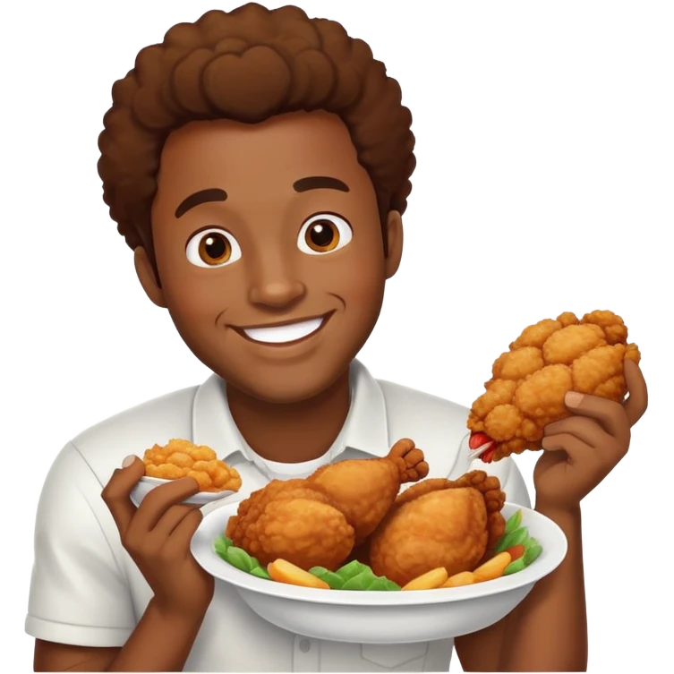 black guy with fried chicken emoji